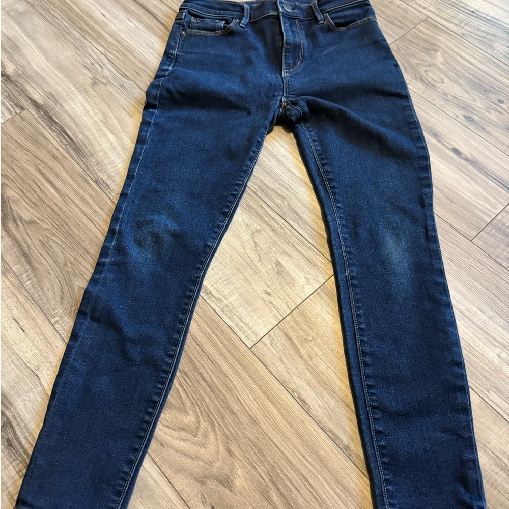Dark Blue Women's Jeans Ann Taylor LOFT skinny ankle. Size 2 petite